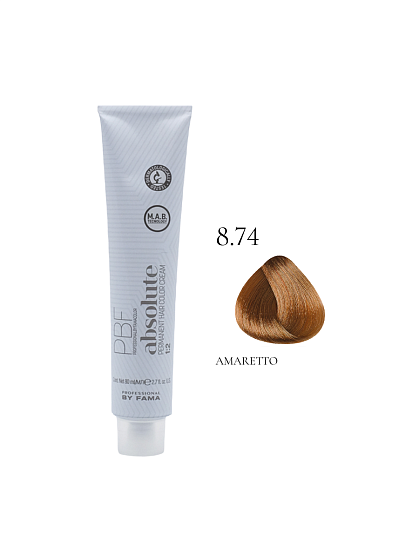 PROFESSIONAL BY FAMA ABSOLUTE перманентная краска 8.74 коричневый медный светлый блондин (амаретто)