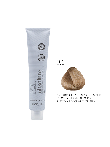 PROFESSIONAL BY FAMA ABSOLUTE перманентная краска 9.1 пепельный очень светлый блондин