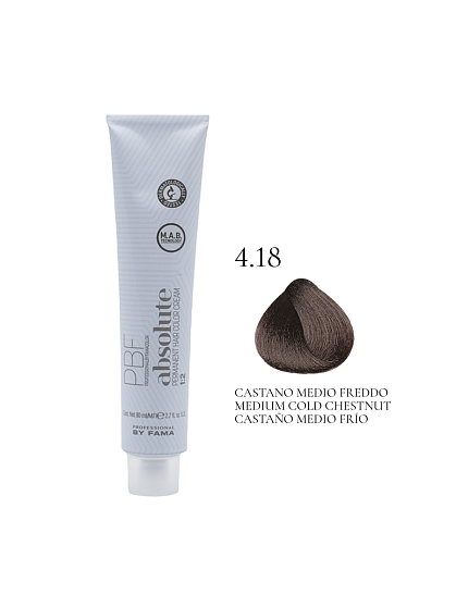 PROFESSIONAL BY FAMA ABSOLUTE перманентная краска 4.18 пепельный холодный каштан